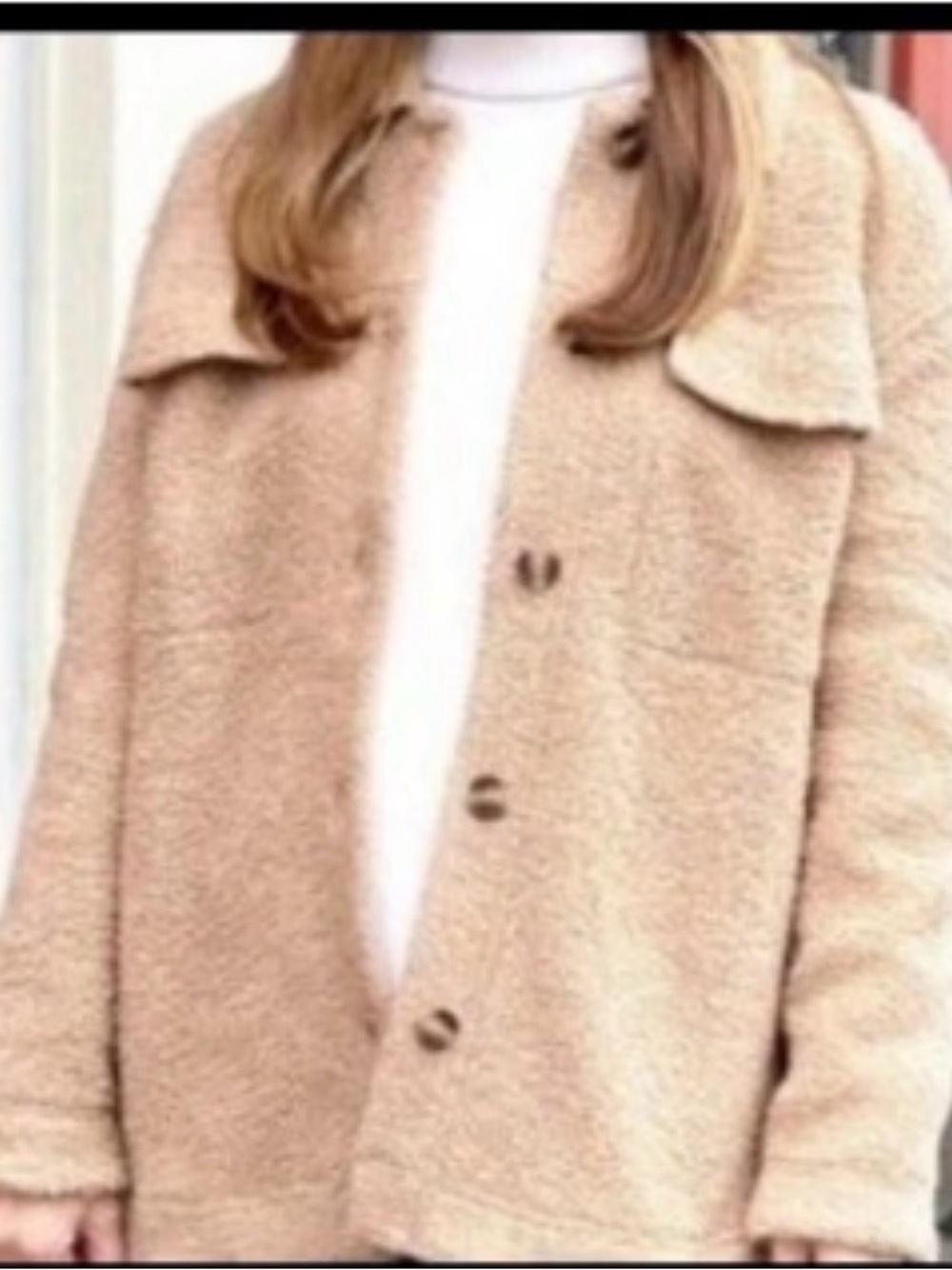 Banana Republic Tan Teddy Button-Front Jacket